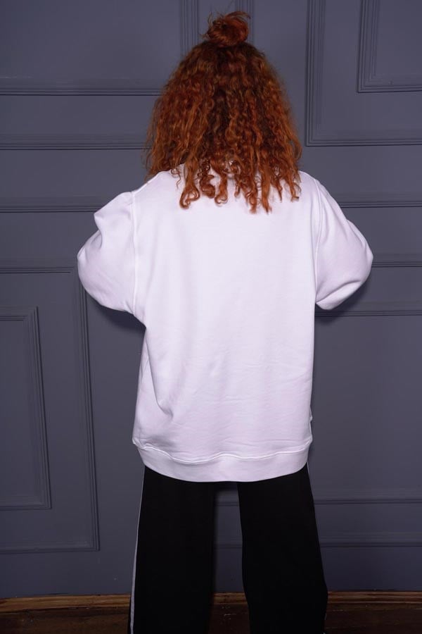 Starinci MayoStarinci Oversize Basic Sweatshirt Beyaz