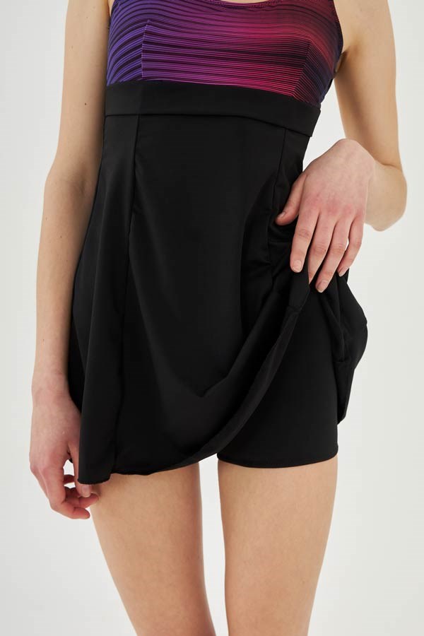 Starinci MayoStarinci Kadın Şortlu Elbise Mayo Ön Kapak Detaylı Mor Çizgili