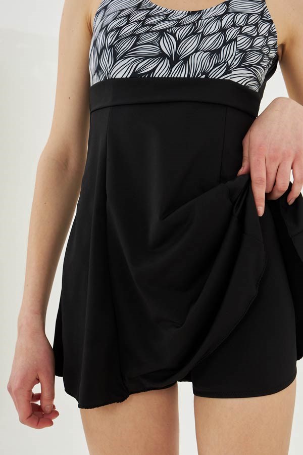 Starinci MayoStarinci Kadın Şortlu Elbise Mayo Ön Kapak Detaylı Oval Desenli